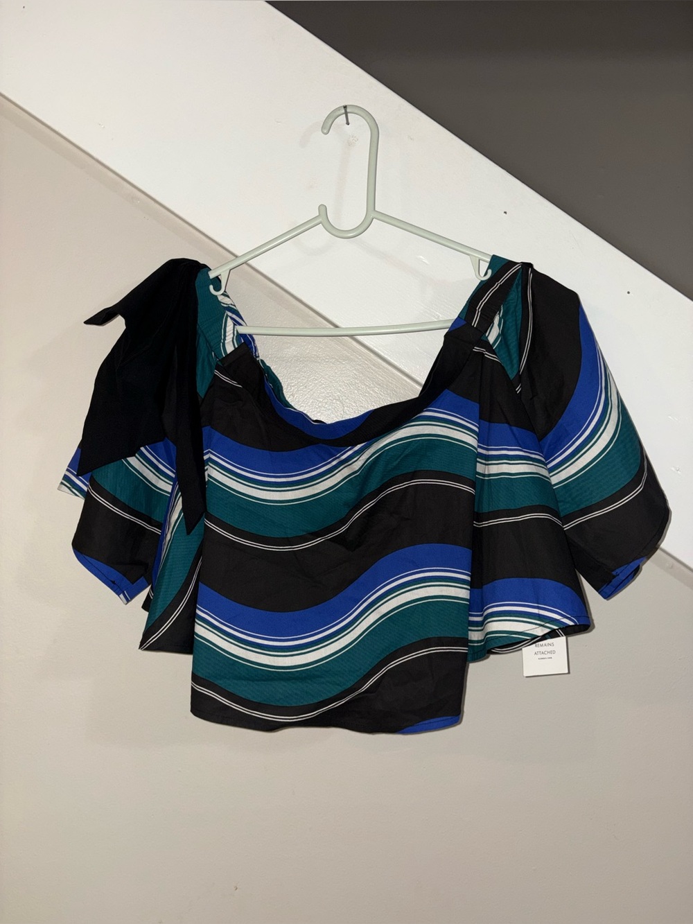 Eloquii blue and black Off-Shoulder Crop Top size 14 new